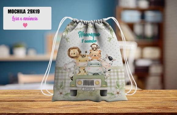 Lembrancinhas Safari Baby Mochila Personalizada