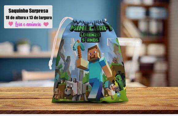 Lembrancinhas Surpresa Saquinho do Minecraft