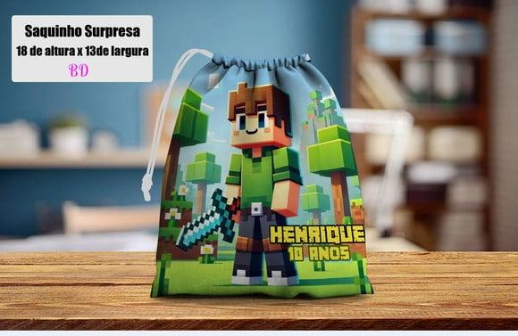 Lembrancinhas Surpresa Saquinho do Minecraft