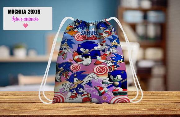 Mochila Sacolinha Personalizada do Sonic