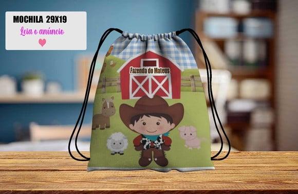 Mochila Saco Personalizada Fazendinha