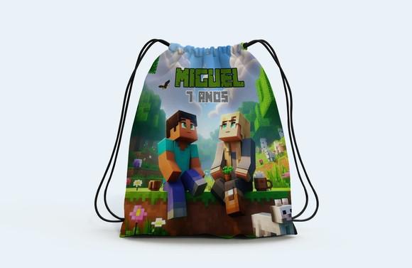 Mochilinha Saquinho Surpresa Personalizada do Minecraft