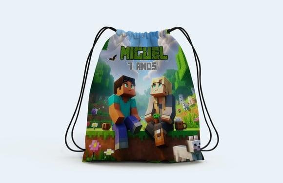 Mochilinha Saquinho Surpresa Personalizada do Minecraft