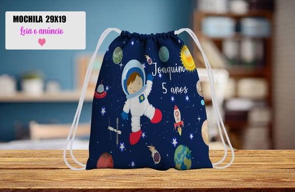 Mochilinha Saquinho Lembrancinha Personalizada do Astronauta