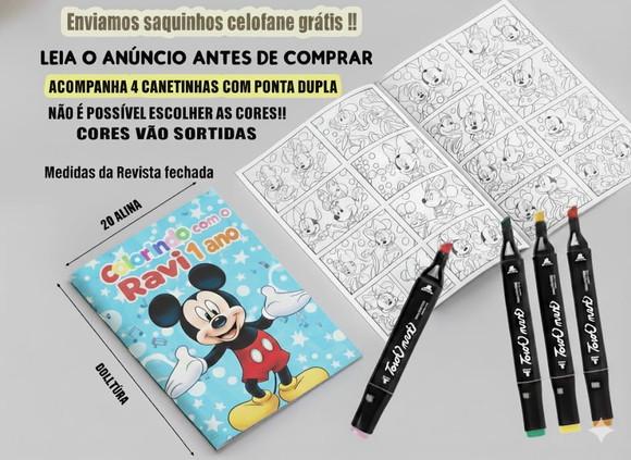 Revista de Colorir + Canetinha Dupla Ponta Mickey