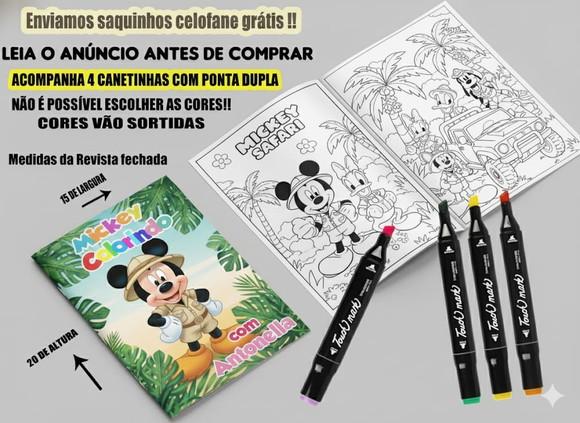 Revista de Colorir + Canetinha Dupla Ponta Mickey