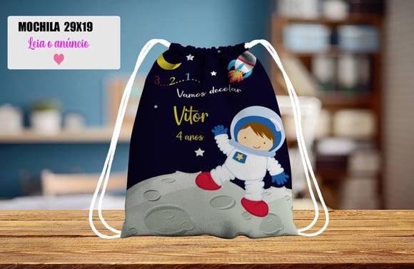 Sacolinha Mochilinha Personalizada Astronauta