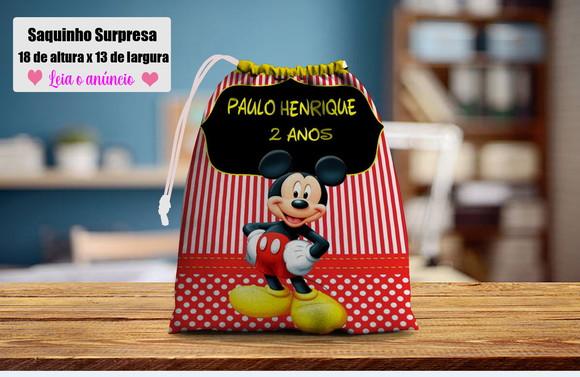 Saquinho de Lembrancinhas Surpresa Personalizado do Mickey