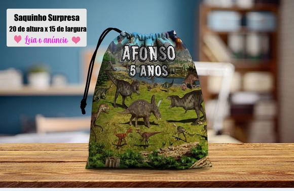 Saquinho para Festa dos Dinossauros Saquinho Surpresa