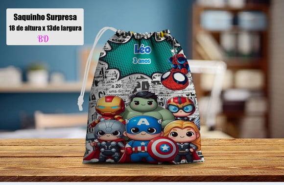 Saquinho para Lembrancinhas Surpresa do Vingadores Babycute