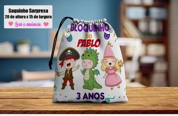 Saquinho Surpresa 20x15 Bloquinho de Carnaval