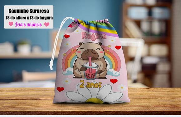 Saquinho Surpresa Capivara para Lembrancinhas