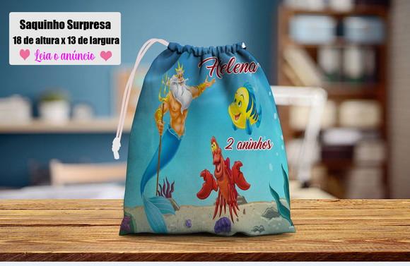 Saquinho Surpresa Linguado e Sebastian da Sereia Ariel