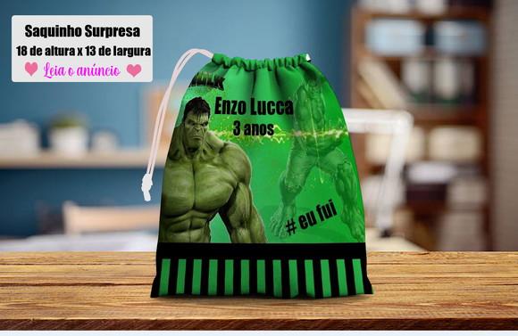 Saquinho Surpresa para Lembrancinhas do Incrível Hulk