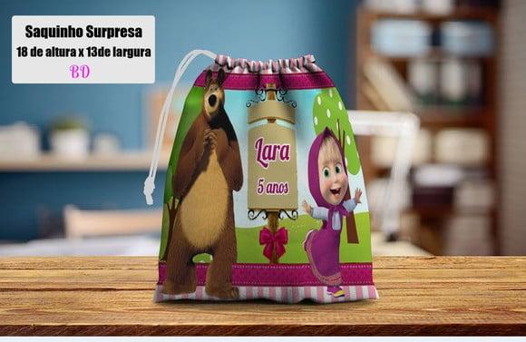 Saquinho Surpresa para Lembrancinhas da Marsha e o Urso