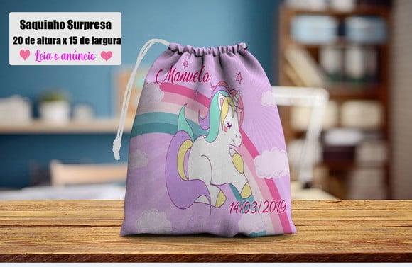 Saquinho Surpresa para Lembrancinhas Unicornio