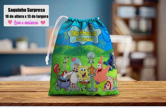 Saquinho Surpresa Personalizado Bob Esponja