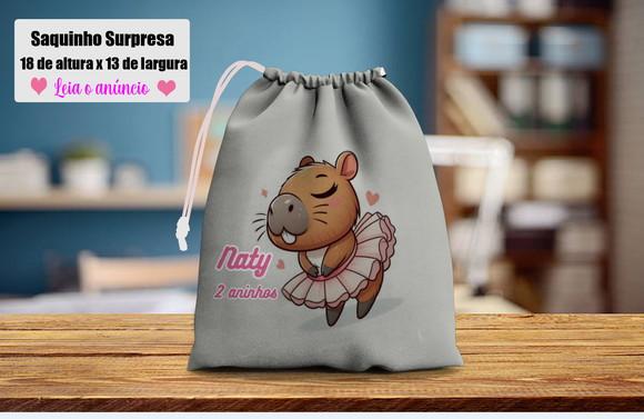 Saquinho Surpresa Personalizado Capivara Menina