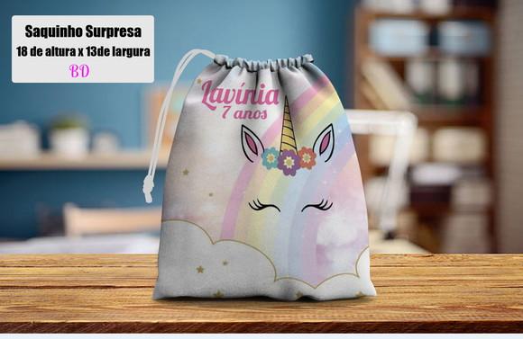 Saquinho Surpresa Personalizado do Unicornio