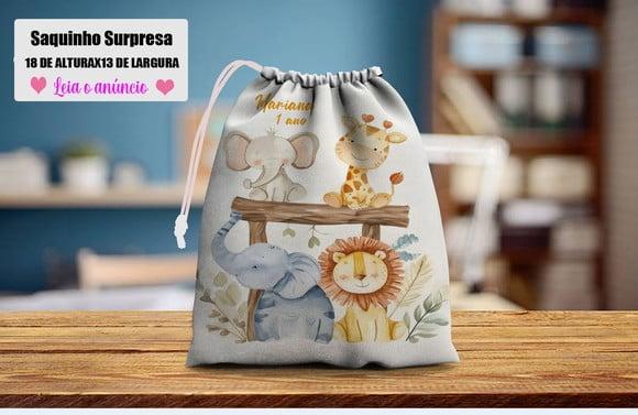Saquinho Surpresa Personalizado Safari Baby