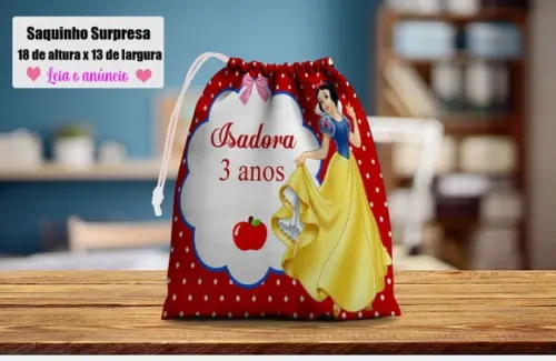 Lembrancinhas da Branca de Neve Saquinho Surpresa
