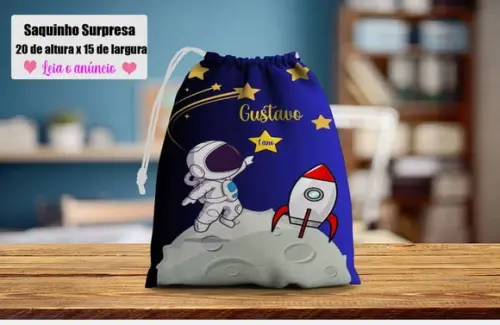 Lembrancinhas de Aniversario Astronauta Saquinho Surpresa