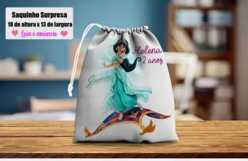 Lembrancinhas de Aniversario da Jasmine Saquinho Surpresa