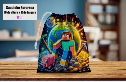 Lembrancinhas do Minecraft Saquinho Surpresa