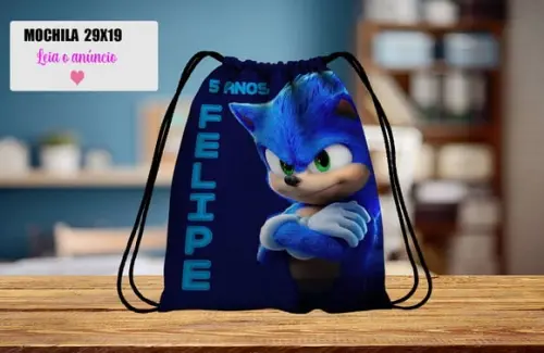 Lembrancinhas do Sonic Mochila Personalizada