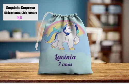 Lembrancinhas do Unicornio Saquinho Surpresa