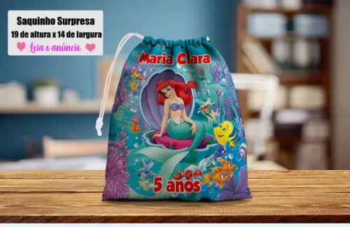 Lembrancinhas Saquinho Surpresa Sereia Ariel