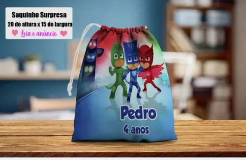 Lembrancinhas Saquinho Surpresa Personalizado do Pj
