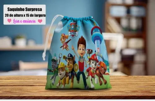 Lembrancinhas Surpresa da Patrulha Canina Saquinho Surpresa