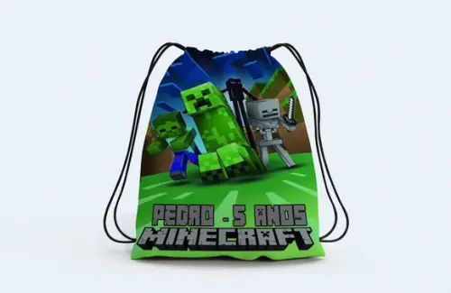 Mochila Infantil Sacolinha do Minecraft