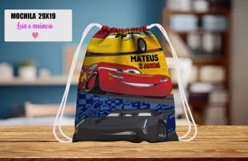Mochila Aniversario do Mcqueen Carros