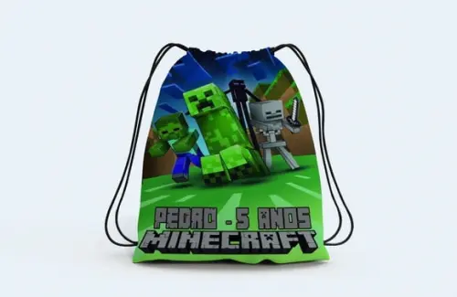 Mochila Infantil Sacolinha do Minecraft