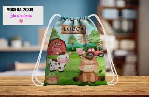 Mochila para Lembrancinhas Tema da Fazendinha