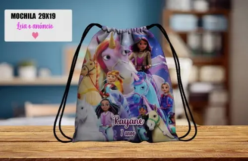 Mochila para Festa de Aniversario Unicornio
