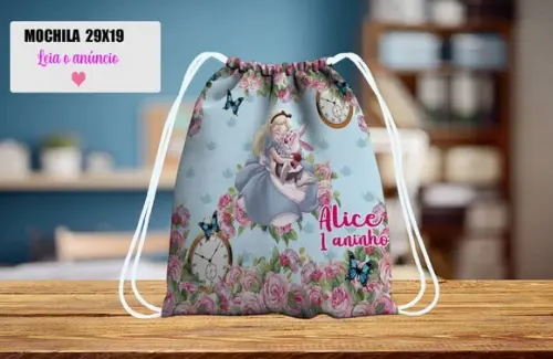 Mochila Personalizada para Lembrancinhas da Alice