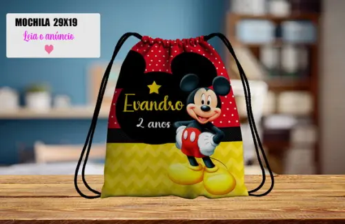 Mochila Personalizada para Lembrancinhas do Mickey