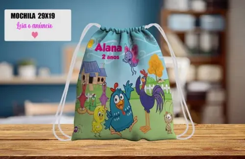 Mochila Personalizada da Galinha Pintadinha