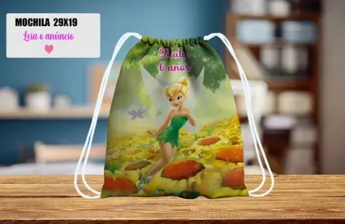 Mochilinha Perosnalizada da Tinker Bell Sininho