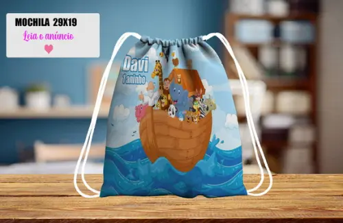 Mochilinha Personalizada Arca de Noe