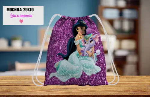 Mochilinha Personalizada da Princesa Jasmine