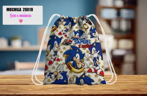 Mochilinha Personalizada do Sonic