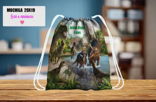 Mochilinha Personalizada dos Dinossauros