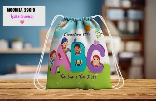 Mochilinha Personalizada Formatura Abc