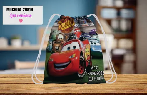 Mochilinha Personalizada para Festa dos Carros Disney