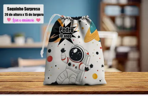 Saquinho Lembrancinhas Surpresa Astronauta