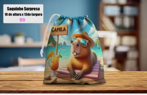 Saquinho Lembrancinhas Surpresa Capivara